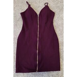 Haute Monde Sleeveless Zip Up Burgundy Dress Size Large